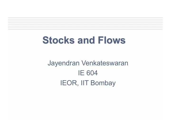 stocks and flows