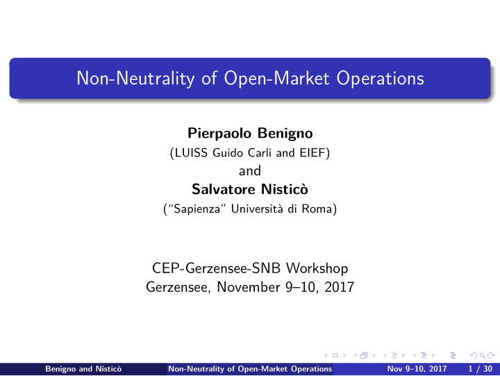 non neutrality of open market operations