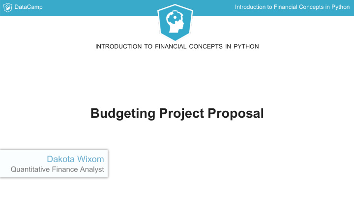 budgeting project proposal
