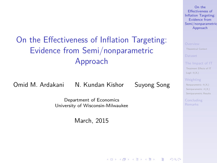 on the effectiveness of inflation targeting