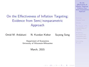 On the Effectiveness of Inflation Targeting:  Overview  Evidence from Semi/nonparametric