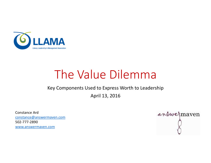 the value dilemma