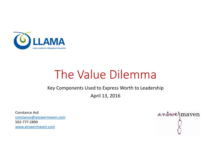 the value dilemma