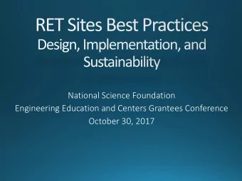 Engineering Education and Centers Grantees Conference  October 30, 2017  RET Site in Mechatronics