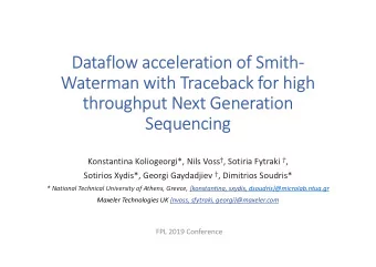Dataflow acceleration of Smith-  Waterman with Traceback for high  throughput Next Generation