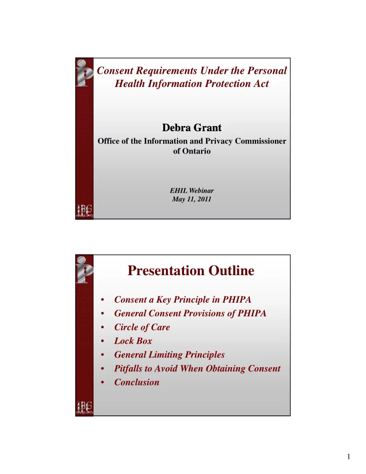 presentation outline
