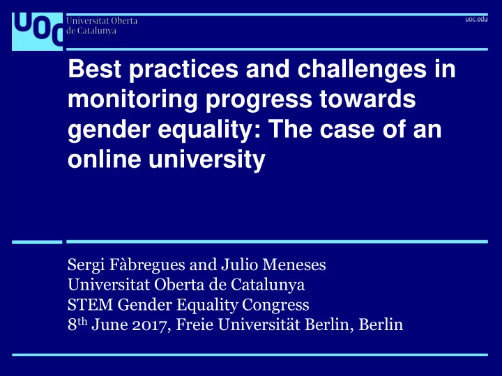 best practices and challenges in monitoring progress