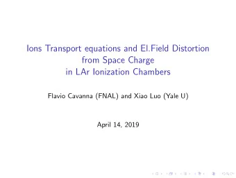 Ions Transport equations and El.Field Distortion  from Space Charge  in LAr Ionization Chambers