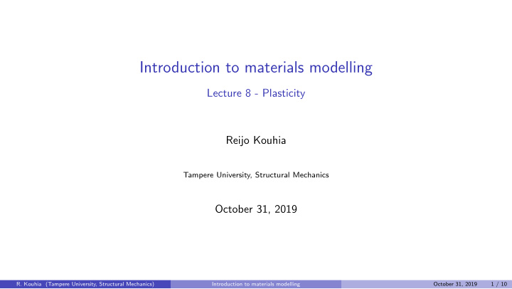 introduction to materials modelling