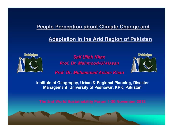people perception about climate change and people