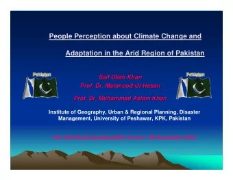 People Perception about Climate Change and  People Perception about Climate Change and  Adaptation