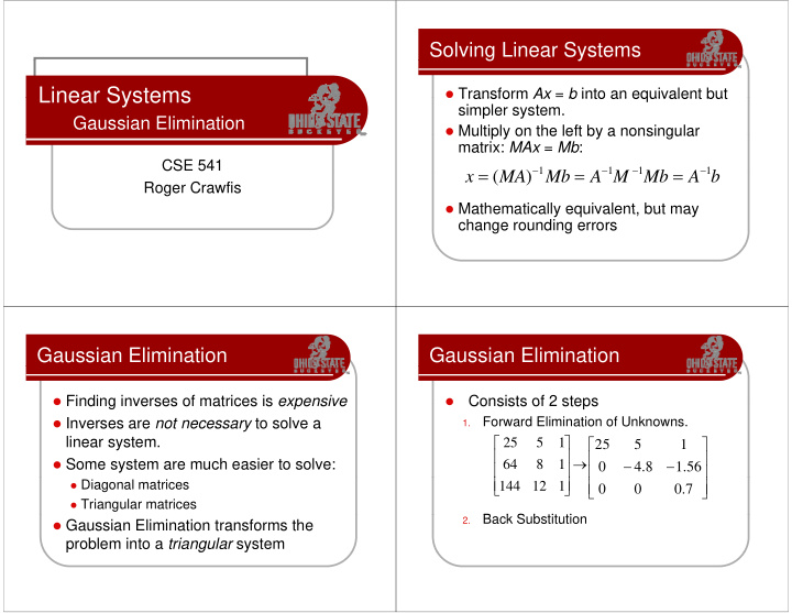linear systems linear systems