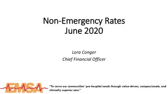 No  Non-Eme  mergency Rates  Jun  une 202  2020  Lora Conger  Chief Financial Officer To serve