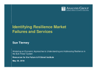 identifying resilience market failures and services
