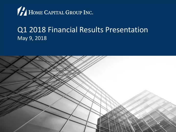 q1 2018 financial results presentation
