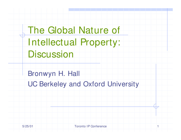 the global nature of intellectual property discussion