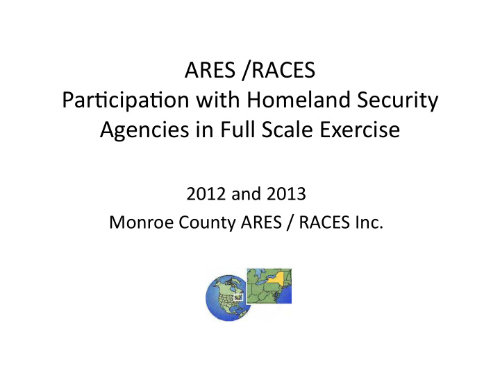 ares races par cipa on with homeland security agencies in