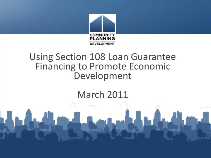 financing to promote economic
