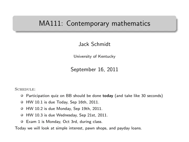 ma111 contemporary mathematics