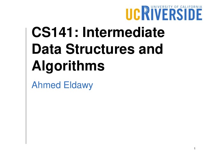 cs141 intermediate data structures and algorithms