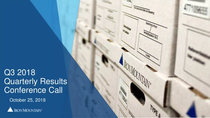 q3 2018 quarterly results conference call