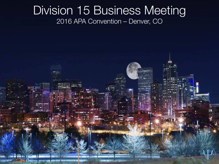 division 15 business meeting