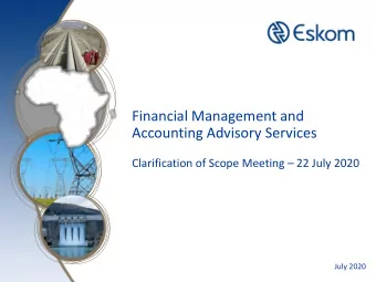 Financial Management and  Accounting Advisory Services Clarification of Scope Meeting  22 July