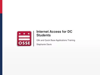 Internet Access for DC  Students  Qlik and Quick Base Applications Training  Stephanie Davis
