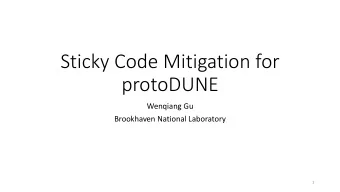 protoDUNE  Wenqiang Gu  Brookhaven National Laboratory  1  Sticky Code  The 6 LSBs in ADC ASIC