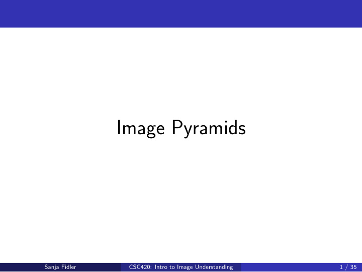 image pyramids