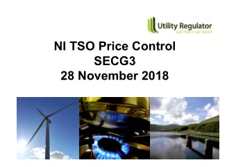 NI TSO Price Control  SECG3  28 November 2018  Agenda  Time  Topic  Presenters(s)  10:00