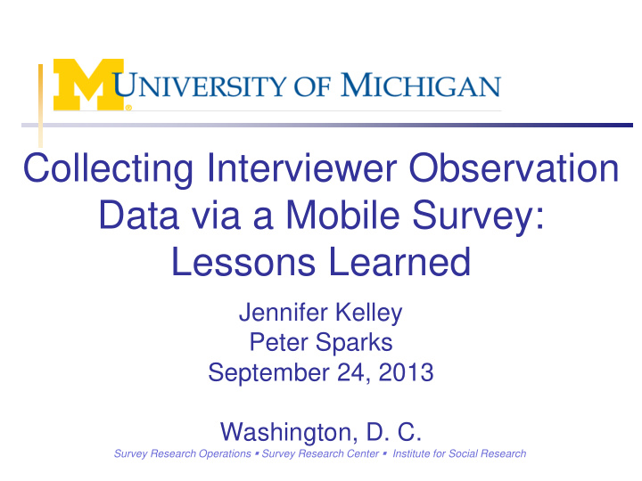 collecting interviewer observation data via a mobile