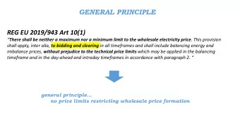 GENERAL PRINCIPLE  REG EU 2019/943 Art 10(1)  There shall be neither a maximum nor a minimum