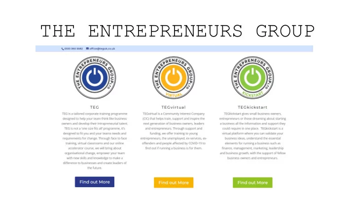 the entrepreneurs group the entrepreneurs group