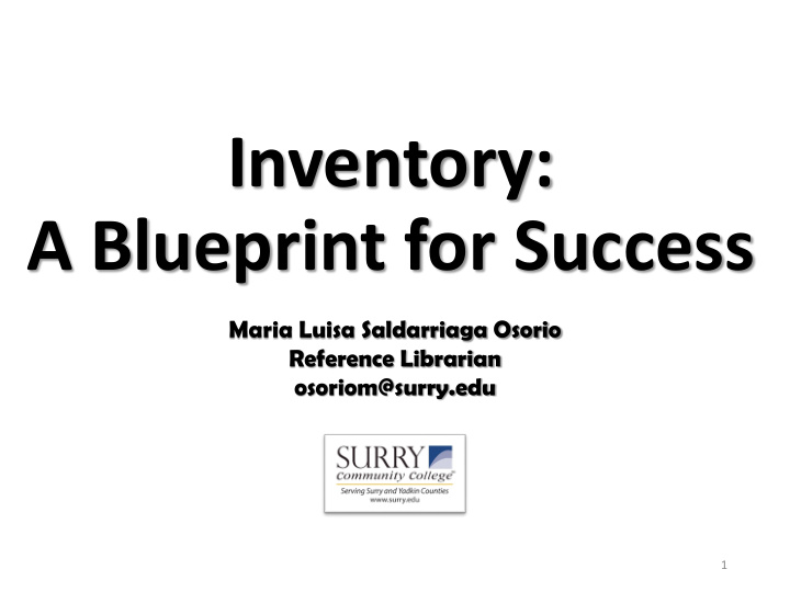 inventory a blueprint for success