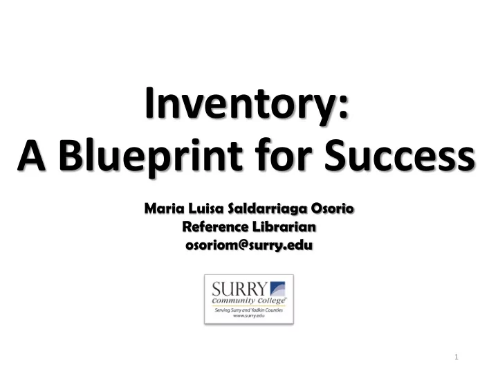 inventory a blueprint for success