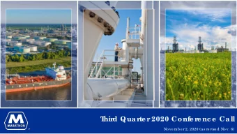T  hir  d Quar  te r  2020 Confe r  e nc e  Call  No ve mb e r 2, 2020 (a s re vise d  No v. 6)  F