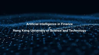 Artificial Intelligence in Finance  at  at  Hong Kong University of Science and Technology