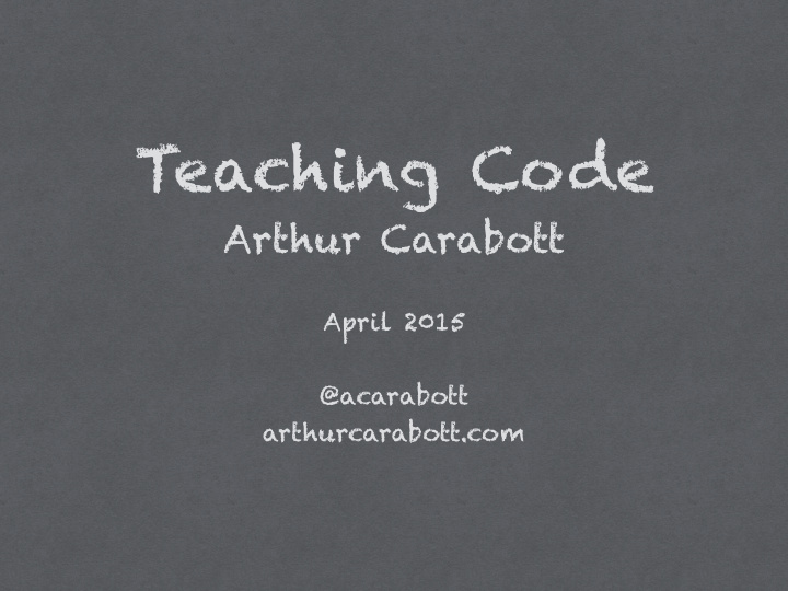teaching code