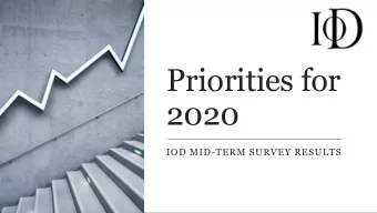 Priorities for  2020  IOD MID-TERM SURVEY RESULTS  1  Priorities for 2020  Air and Sea Links