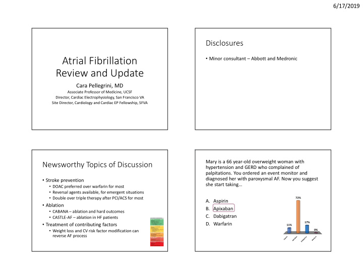 atrial fibrillation review and update