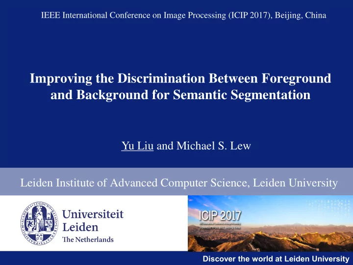 and background for semantic segmentation