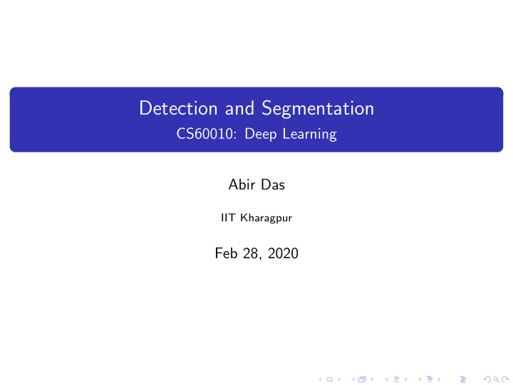 detection and segmentation