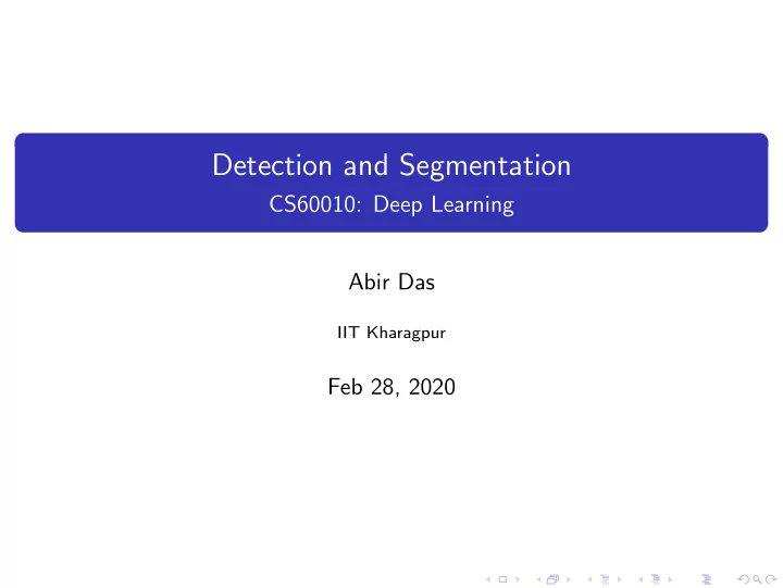 detection and segmentation