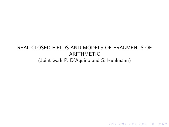 real closed fields and models of fragments of arithmetic