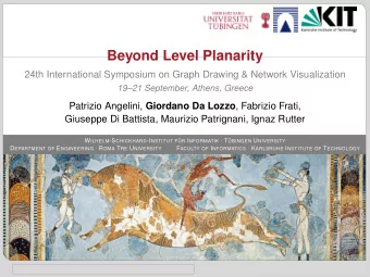 Beyond Level Planarity  24th International Symposium on Graph Drawing &amp; Network Visualization