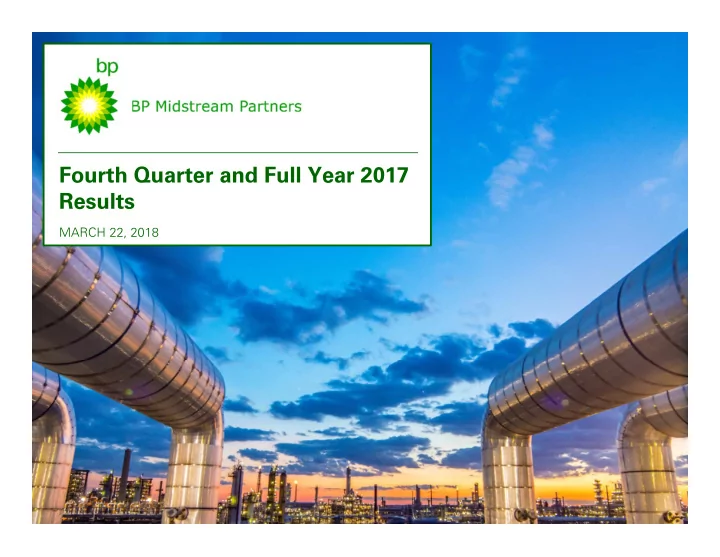 fourth quarter and full year 2017 results