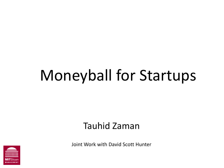 moneyball for startups
