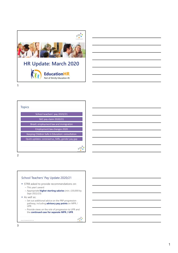 hr update march 2020