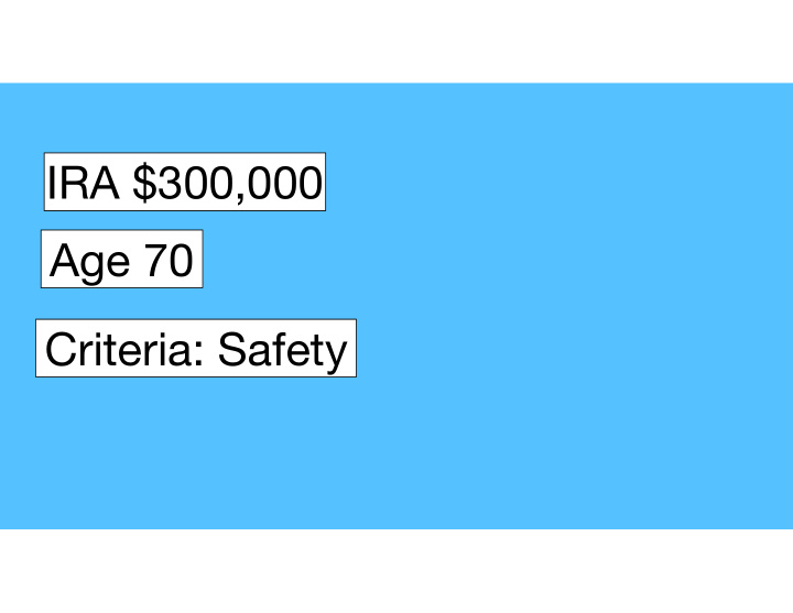 ira 300 000 age 70 criteria safety